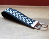 Zig Zag Woven Ribbon Wristlet - Key Chain