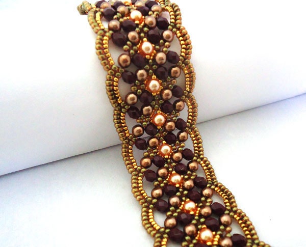 Tutorial Maroon Bracelet - Instant download PDF