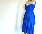 Scorpion Bay Cobalt Blue Octopus Convertible Wrap Circle Skirt Dress