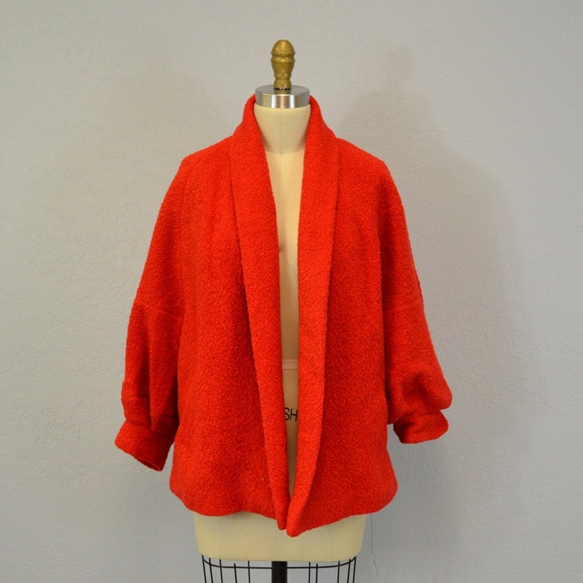 Mod coat 1960s vintage / swing coat / red wool