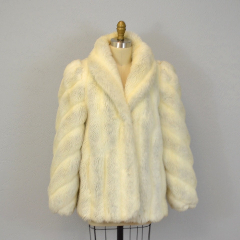 Faux fur coat / vintage Jordache / 1980s / large