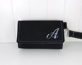 The Errand Runner - Cell Phone Wallet - Wristlet - for iPhone/Android - PERSONALIZED - Black/Lilac