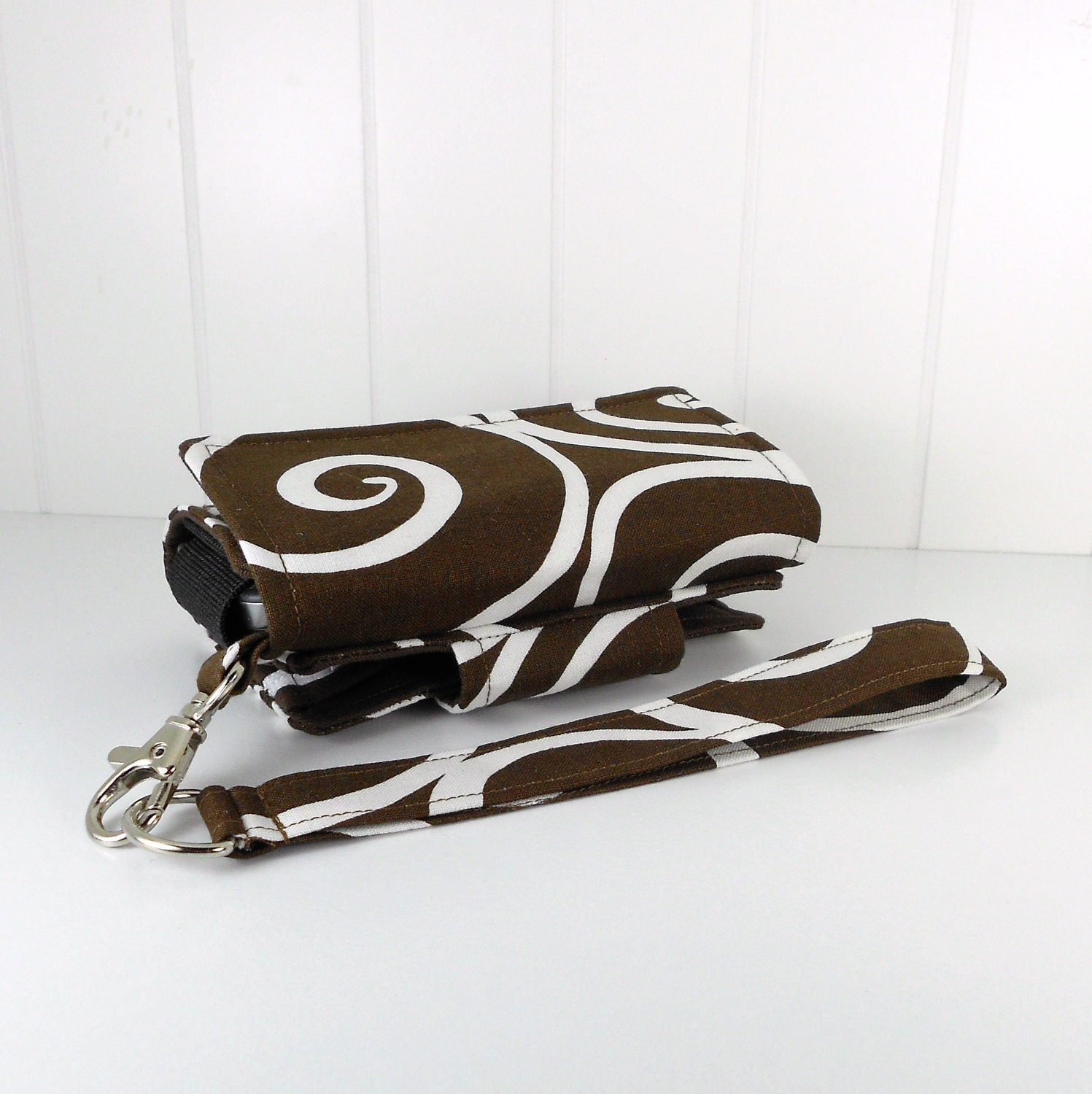 On Sale - The Errand Runner - Cell Phone Wallet - Wristlet - Michael Miller's, Ironwork in Espresso/Brown