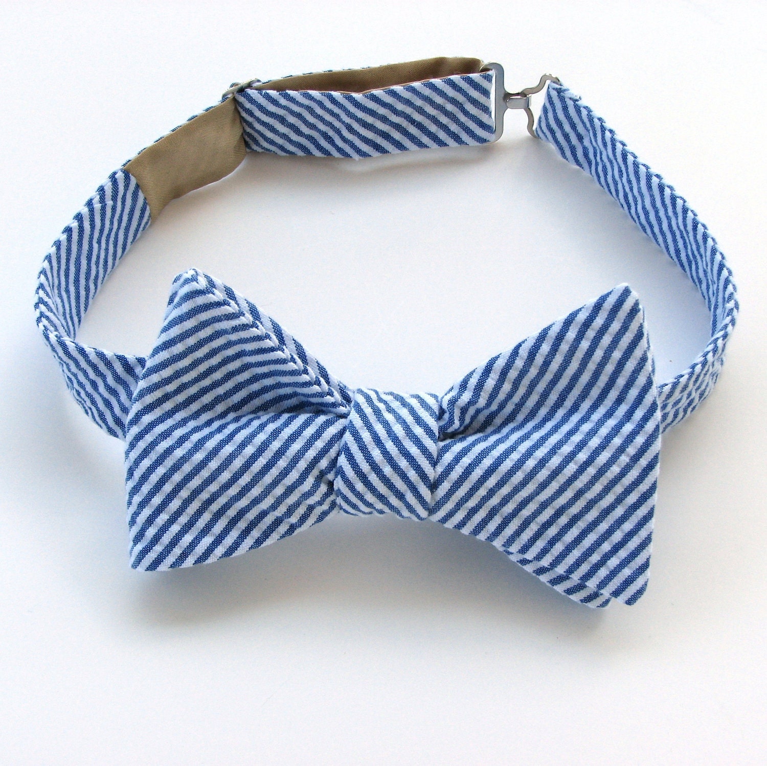 Navy Seersucker Bow Tie for Men