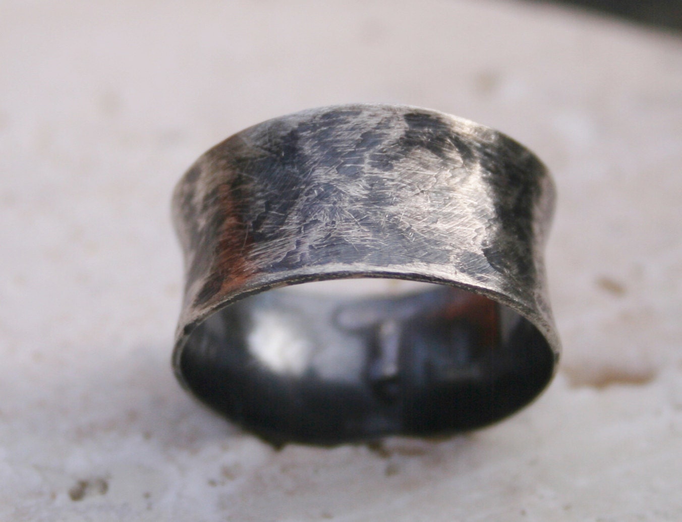Men's Fine Silver Wedding Band / Men's Wedding Band / Women's Thumb Ring / Oxidized Men's Wedding Band / Wedding