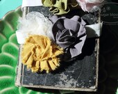 Blossom Trio Headband - mustard grey cream