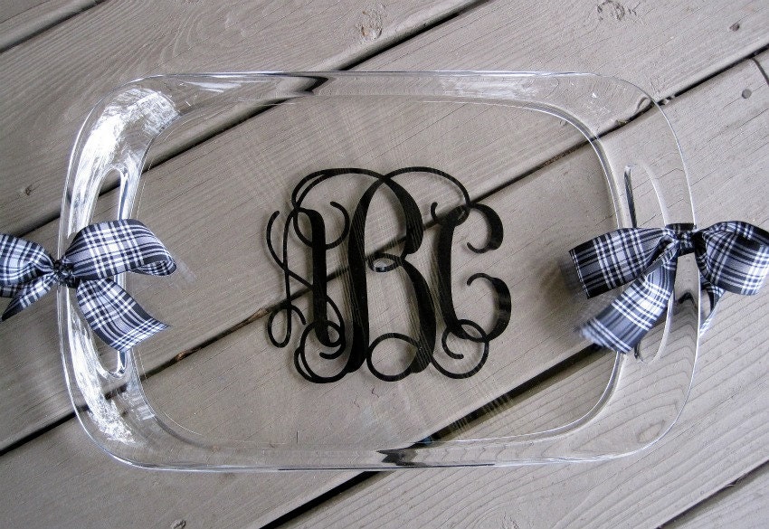 Personalized acrylic tray with handles