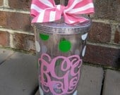 Personalized acrylic tumblers with lid and straw-20 oz.