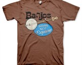 Banjos Not Square men's retro funny music brown t-shirt in s, m, l, xl