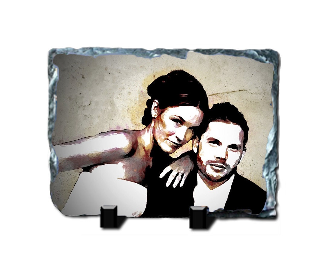 PRINT ON SLATE - Custom Unique Wedding or Anniversary Gift or Engagement Photo Gift 8x8