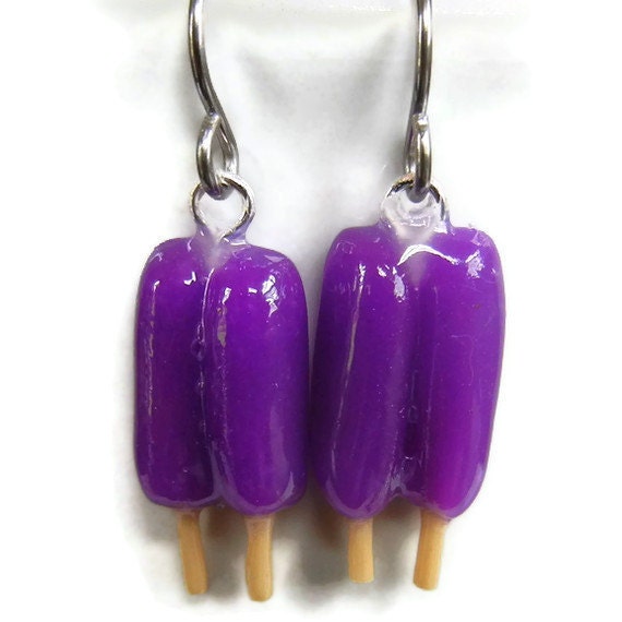Icepop Popsicle Icecream Earrings Polymer Clay Jewelry - JerisJewelryBox