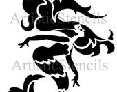 STENCIL Art Deco Mermaid  10x9