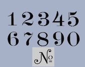 STENCIL Old Typeface 3.5 inch Numbers Set Plus No Stencil