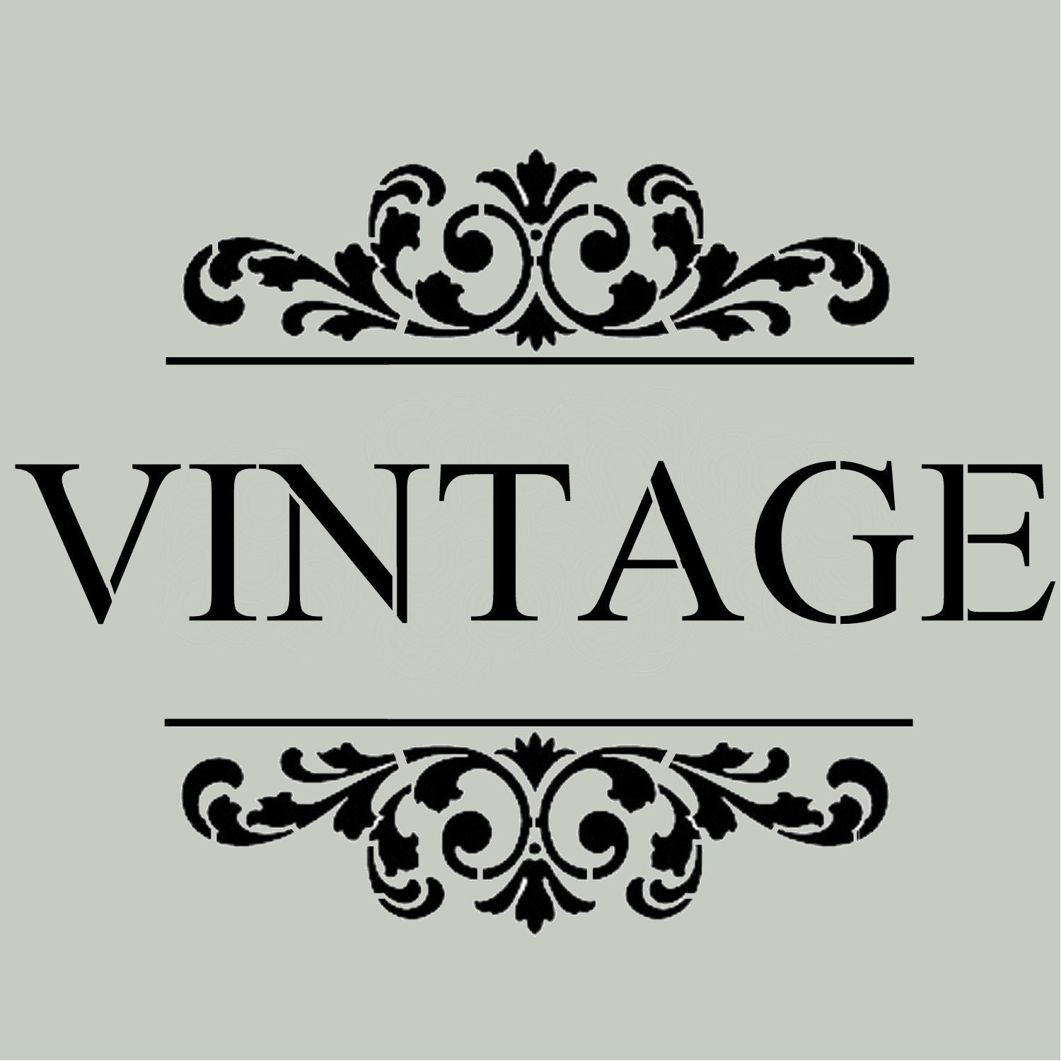 STENCIL Vintage with Scroll Brackets  10x7