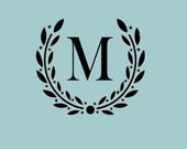 STENCIL Custom Your Initial Monogram Wreath   10x8