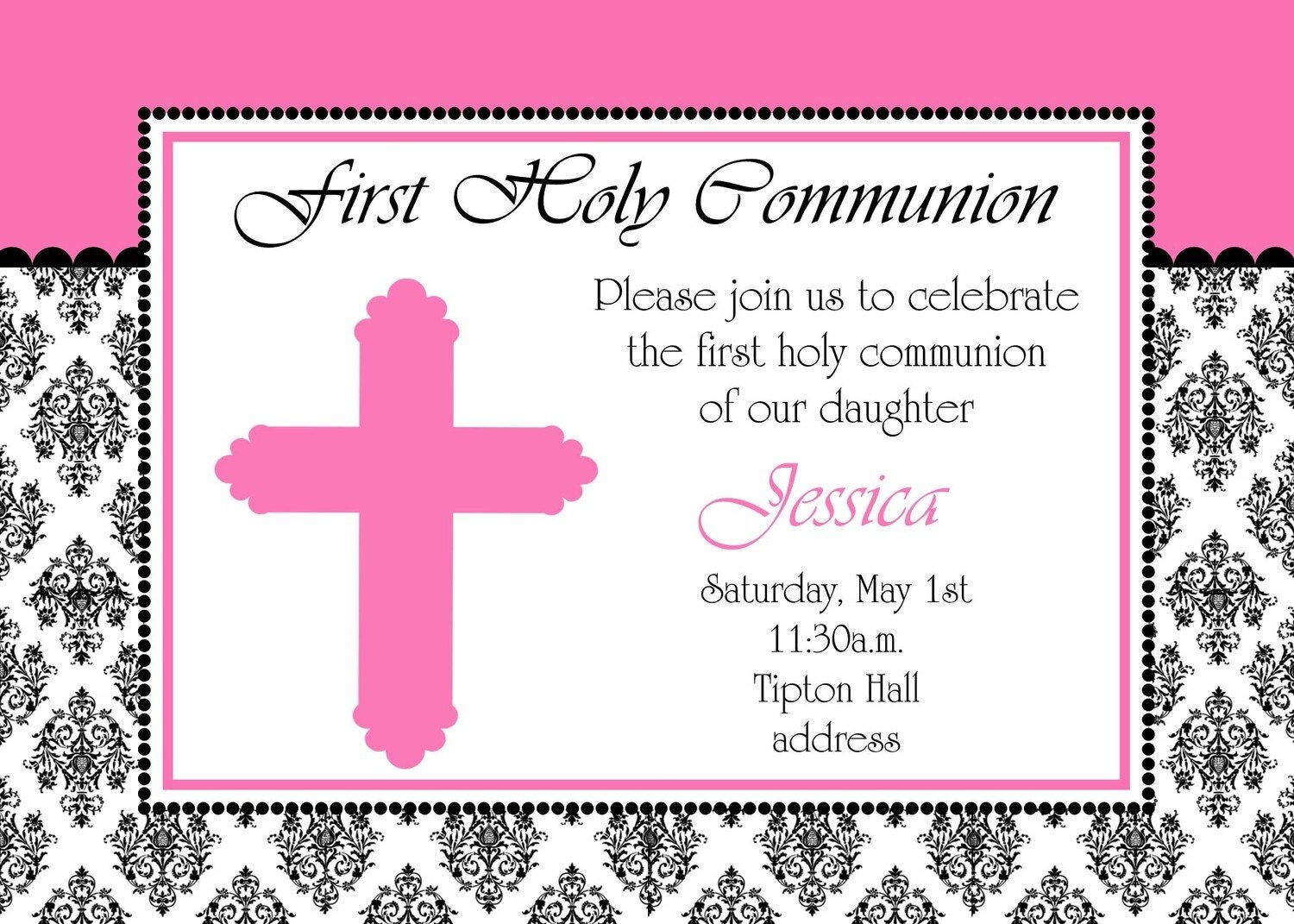 First Communion Invitation Text