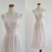 Vintage Nightgown -- Ethereal Pale Pink & White Lace Ruffle Lingere -- Small Medium