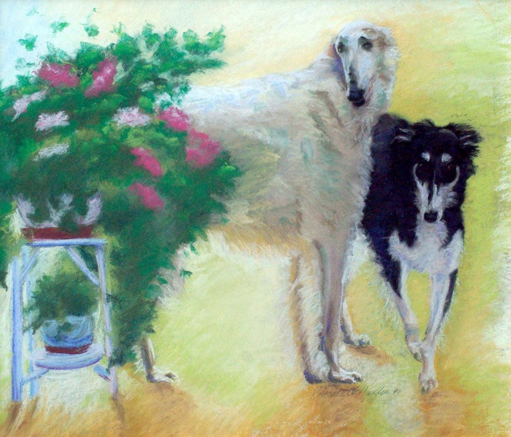 Borzois, Giclee Print