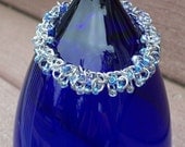 Blue Shaggy Loops Chain Mail Bracelet Chainmaille Jewelry