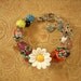 Cowgirl Bracelet Howlite Turquoise Sugar Skulls and Lampwork Beads - Day of the Dead