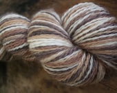 Self-striping Yoga - Handdyed sock yarn - offwhite brown beige mocca coffee