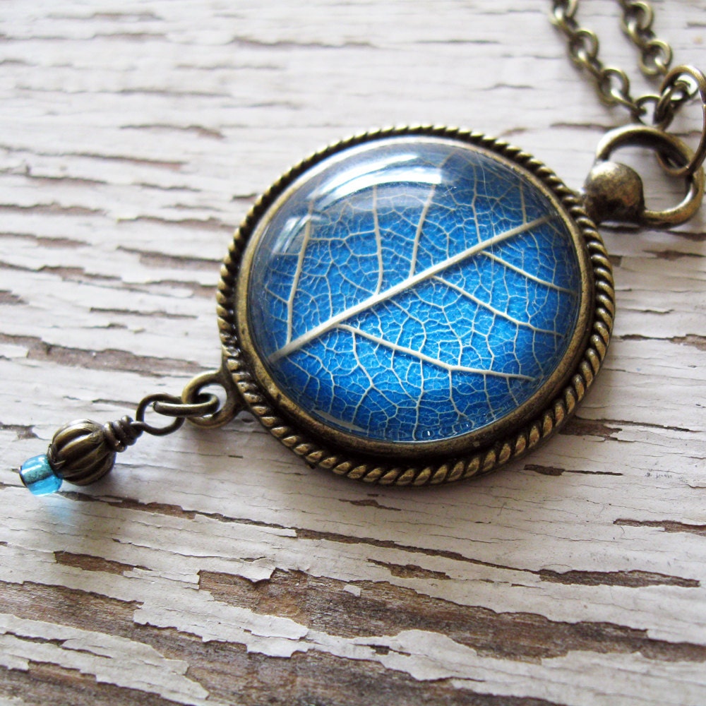 Turquoise Leaf Vintage Inspired Necklace