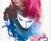 Print of Watercolour Fashion Illustration - Audrey Tautou
