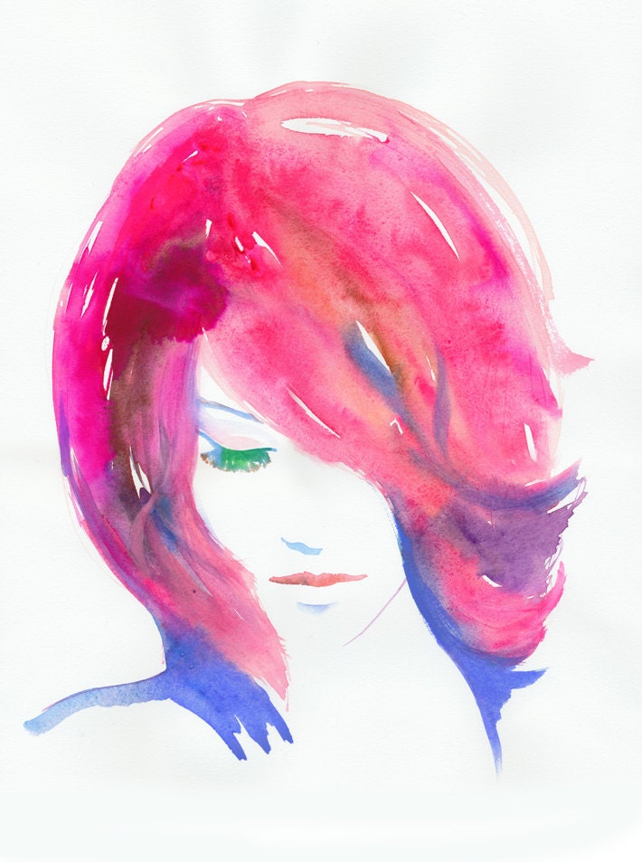 Art, Original Art, Watercolor Fashion Illustration, Watercolour  Painting, Cate Parr,  New Rosa Spring Sale