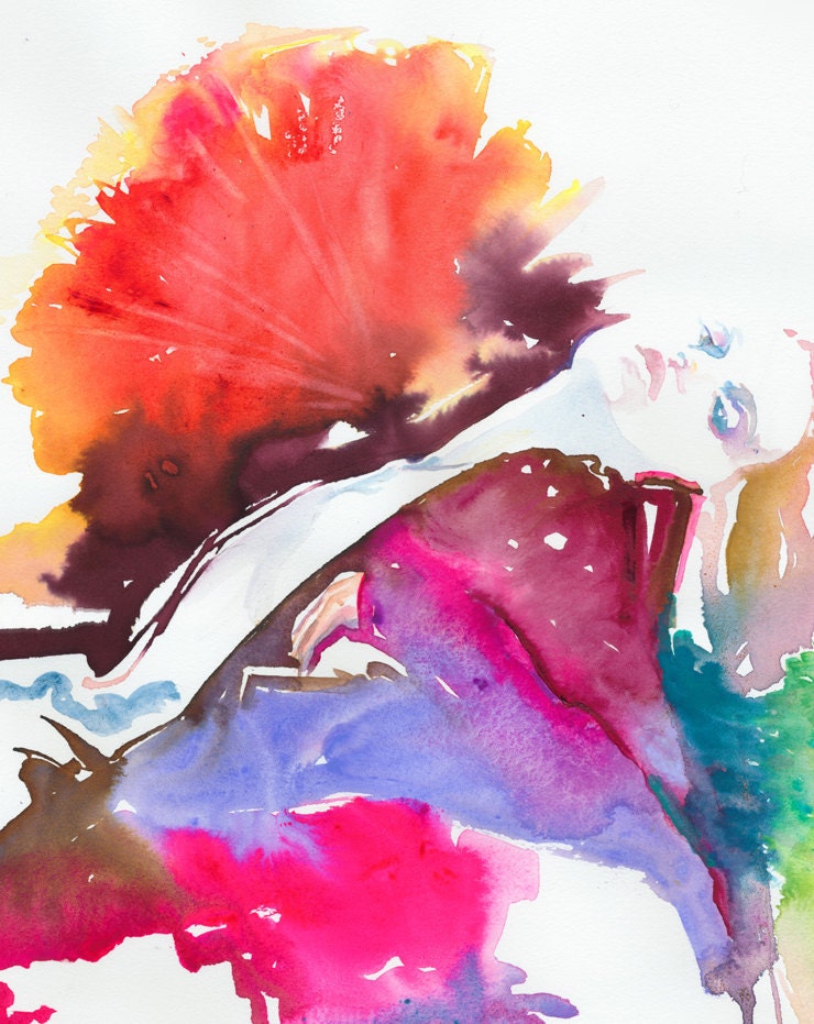 Fashion Illustration, Watercolour Painting of Vogue Model