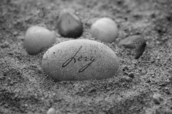 Pet Stone - Pet memorial - Custom bereavement art  with custom name or inspirational quote - 8x10 Print