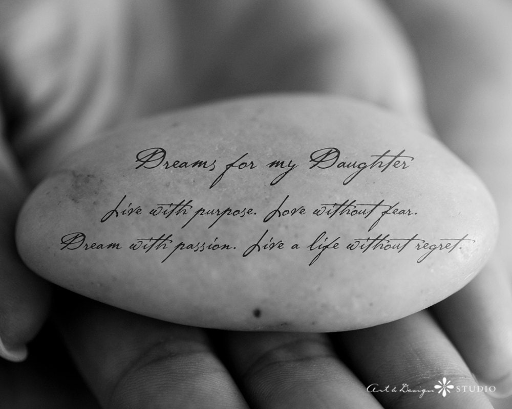 Personalized Gift for daughter - Inspirational Message on Stone - 8x10 Matted Art Photograph - Gift for her, daughter, mother
