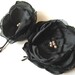 Black hair flower, Set of fabric Hair Pins, black hair accessory