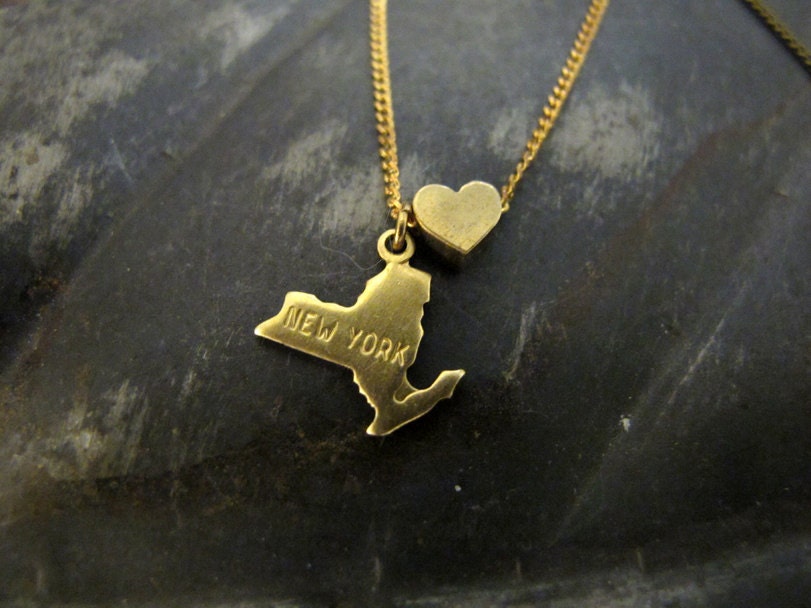 New York Love - State Charm Necklace