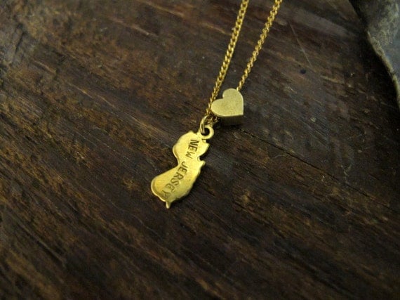 New Jersey Love - State Charm Necklace
