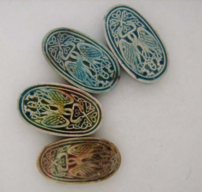 4 Celtic Cranes Beads - RAK186