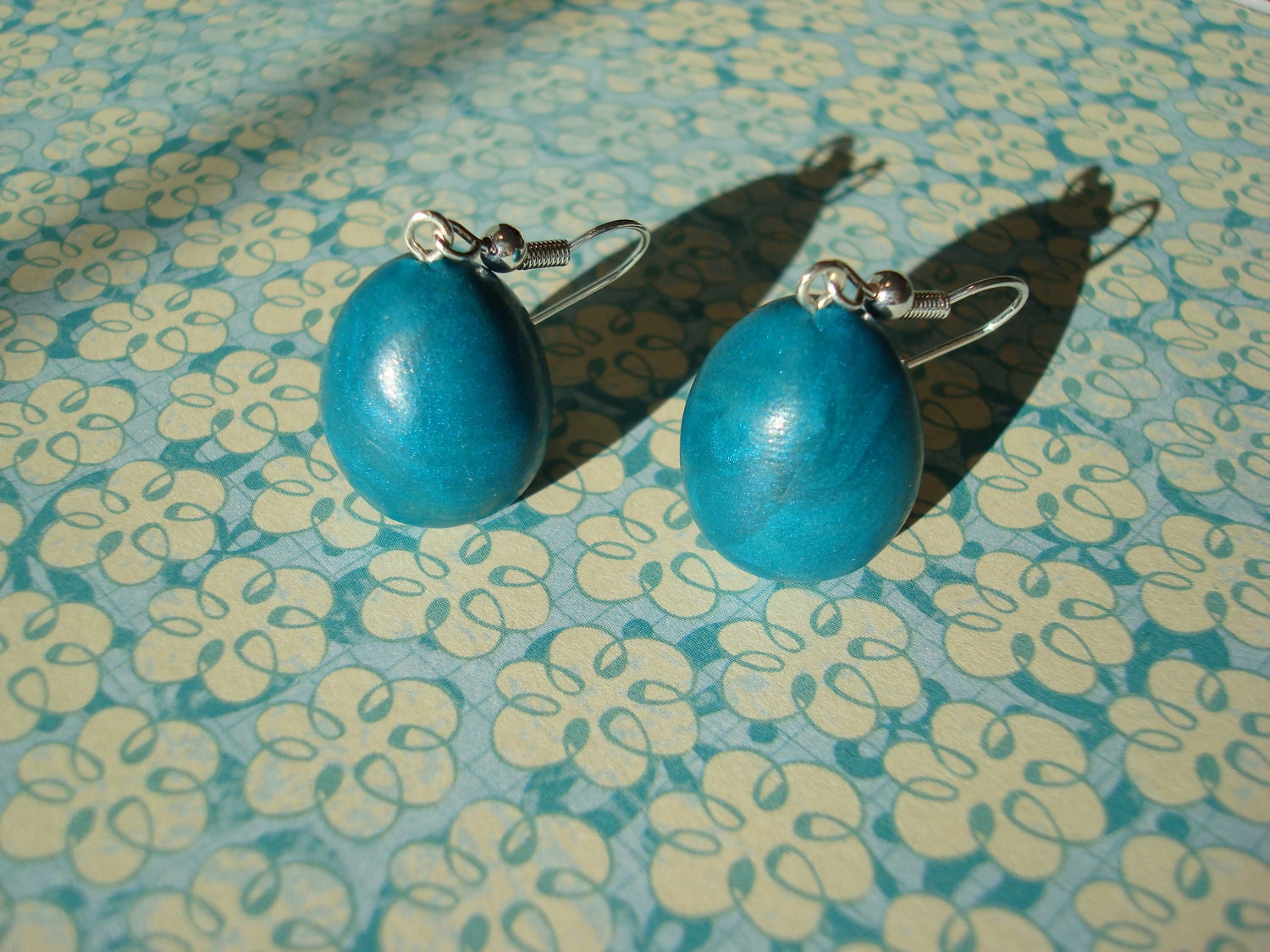 Egg Shaped Earring in Teal