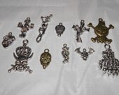 Day of the Dead Charms Pendants Skeletons Skulls Zombies x11 Earrings Necklaces Bracelets Rockabilly Jewelry Steampunk Goth USA