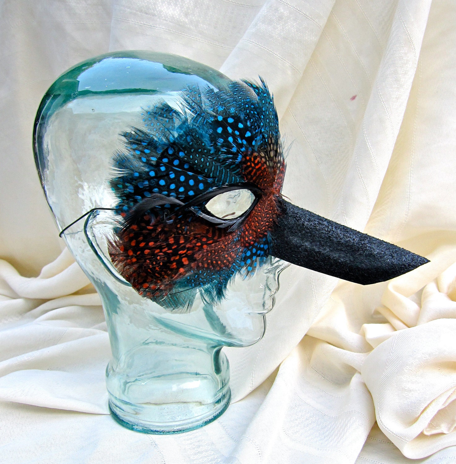 Kingfisher Masquerade Feather Mask