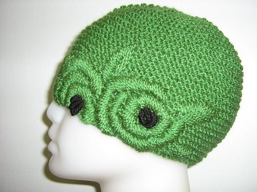 Green knitting hat