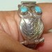 Watch Band VINTAGE NAVAJO Sterling Silver OWL w/ TURQUOISE