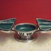 MuSt SeE , Vintage Lazy Susan Revolving Snack Server Retro Tray , Calf. pottery, chrome,