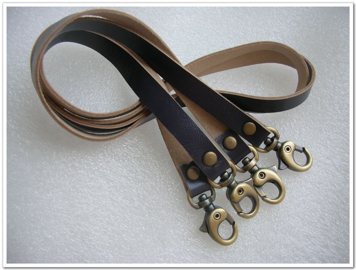 pair of 22.5 inch black high quality genuine leather purse handles purse straps