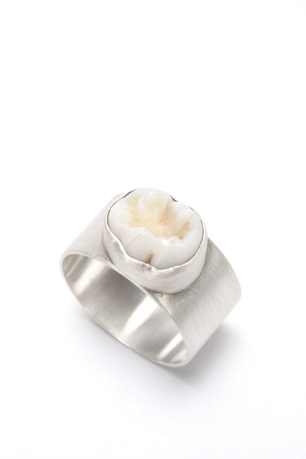 Sterling Silver and Human Tooth Ring
