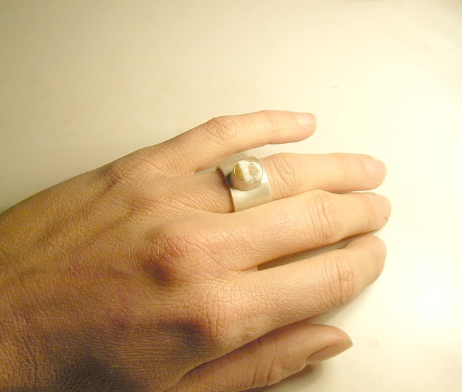 Sterling Silver and Human Tooth Ring