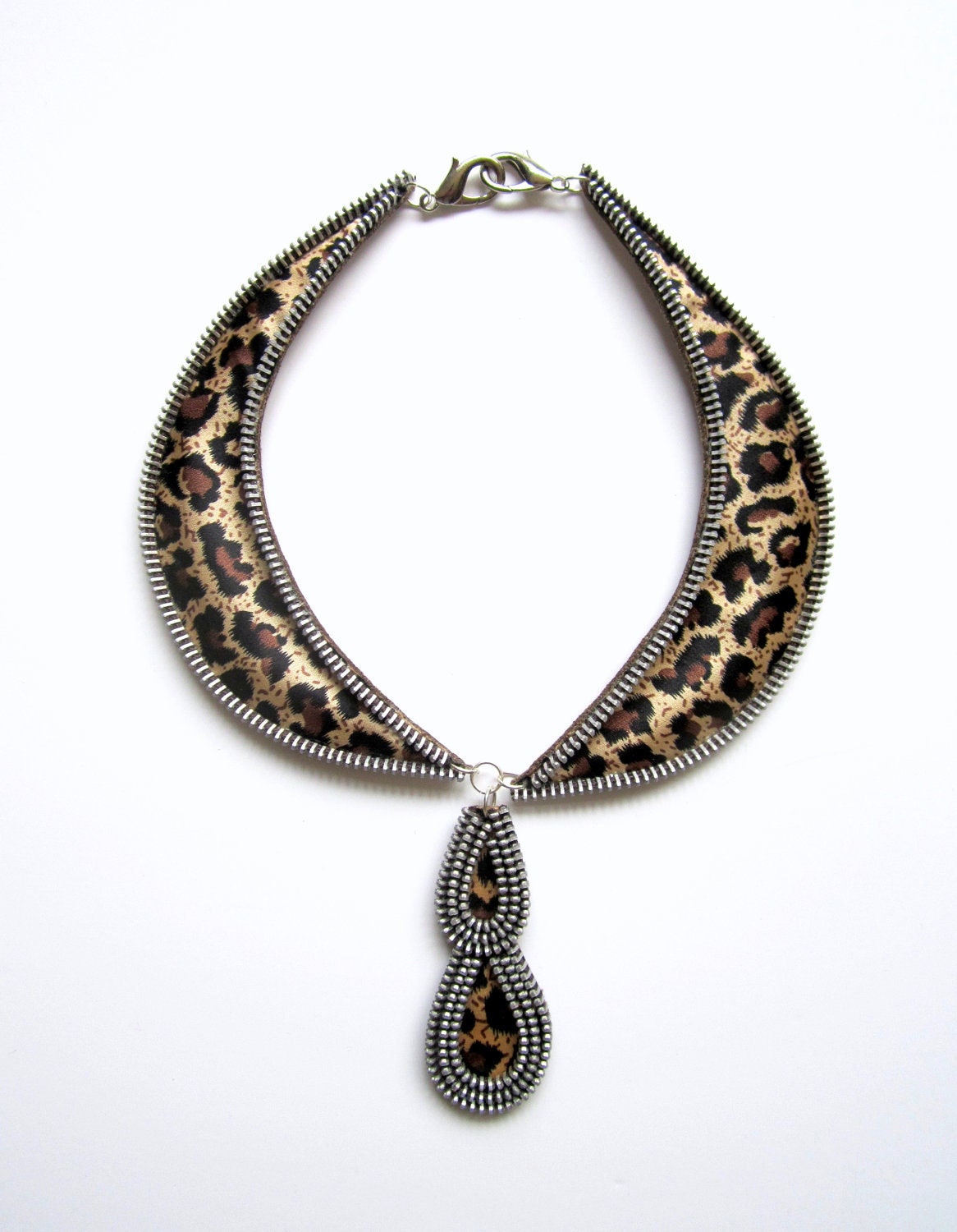 TAME LEOPARD Zipper Textile Necklace