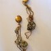 Mismatched asymmetrical twisted copper and Brass recycled wire earring hanging drop earring, clip on or pierced