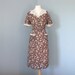 Vintage 1940s Dress...Beautiful Chocolate Brown Floral Print June Arden Cotton Daydress