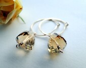 SALE Golden Faceted Topaz Earrings on 14kt Gold Gemstone Earrings, Gift for Her, Earrings