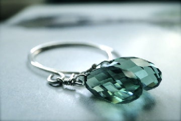 Jewelry - Earrings , Crystal, Sterling Silver Hoops, Autumn, Delicate Earrings, Accessories, Gift for Her