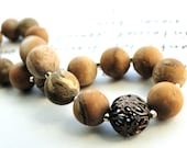 SALE - FALL Bracelet, Gift for Her, Pale Coffee Australian Jasper Gemstone Bracelet, Rustic Jasper Gemstone Roll on Bracelet - wulfgirl